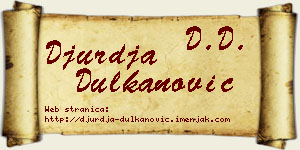 Đurđa Dulkanović vizit kartica
